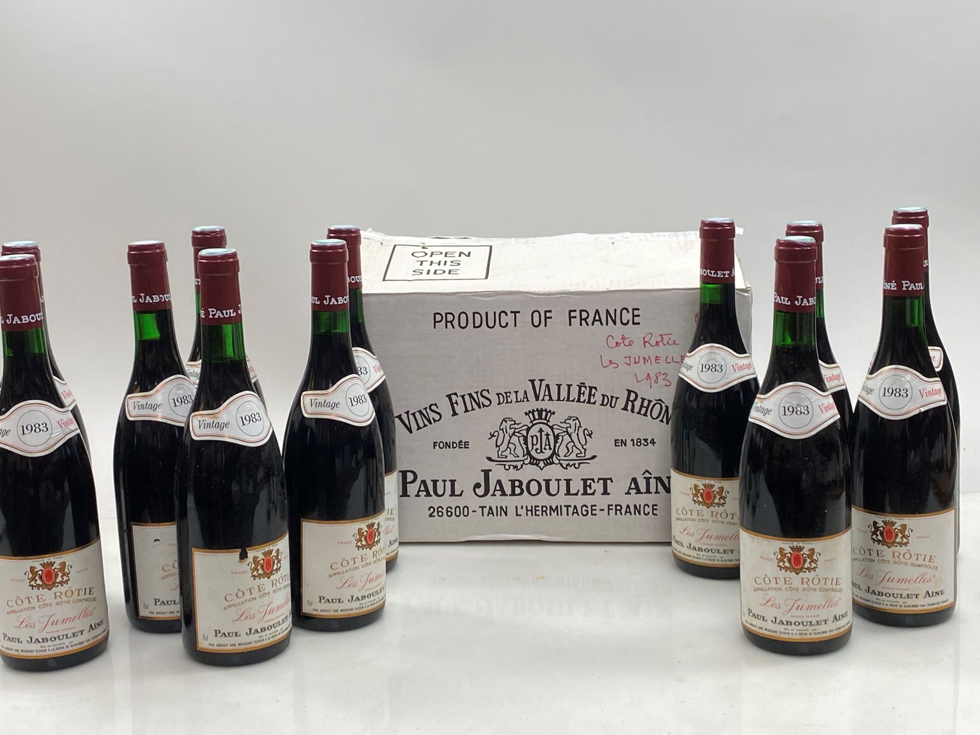 Null 12 bouteilles Côte-Rôtie Les Jumelles 1983 Dom Paul Jaboulet Ainé (carton d&hellip;