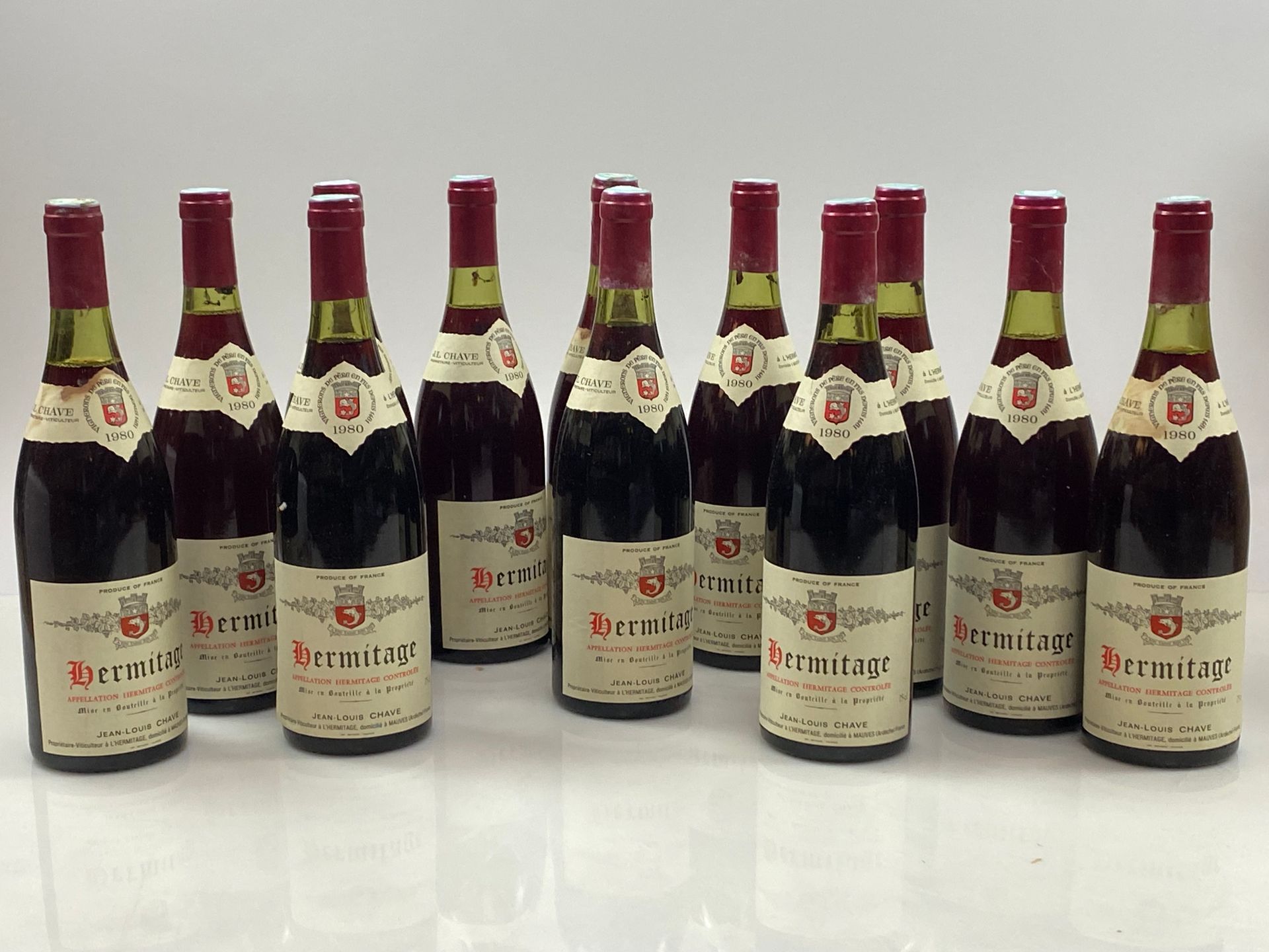 Null 12瓶Hermitage 1980 Dom Jean-Louis Chave (原盒) (3 COLERETTES LEGERTIES TACHEES&hellip;