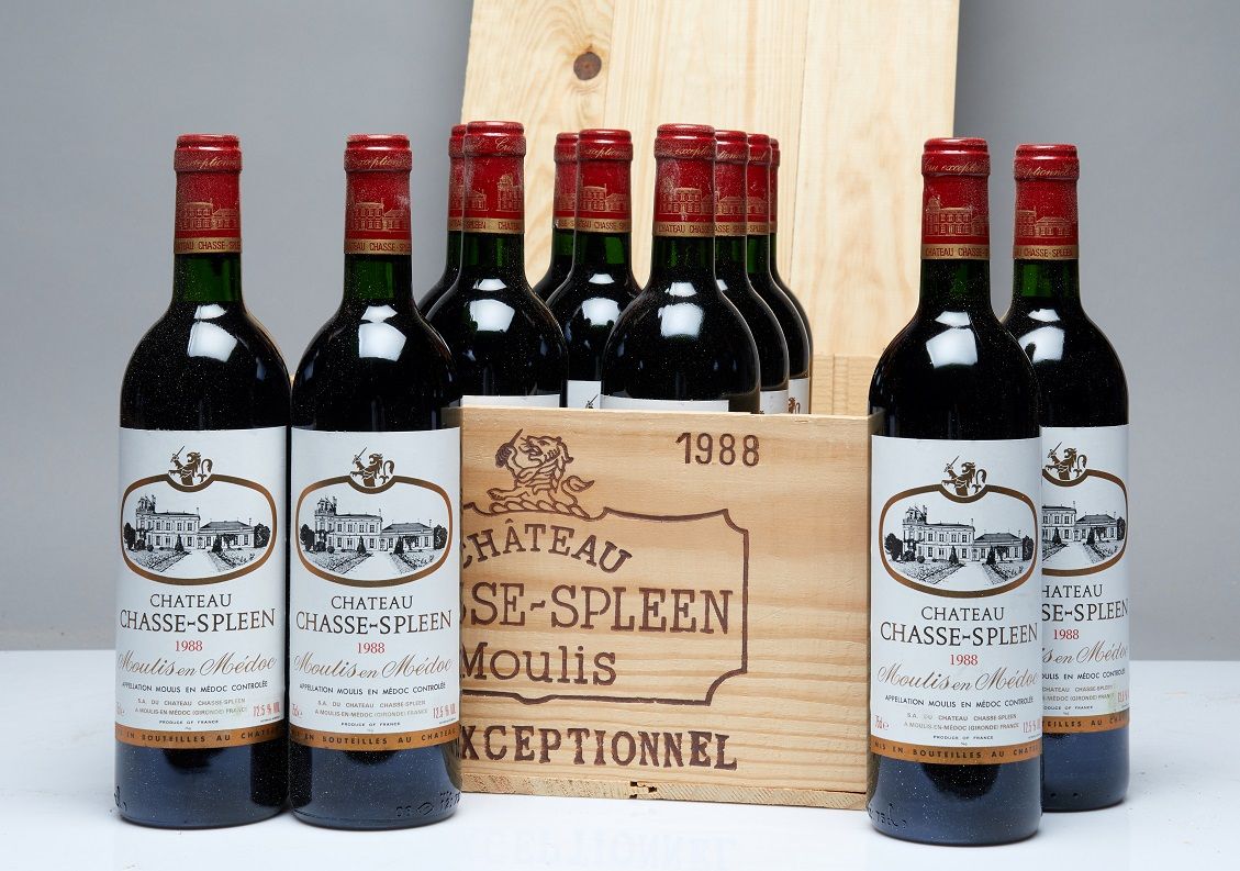 Null 12 bottles Château Chasse Spleen 1988 C Bourgeois Moulis CB
