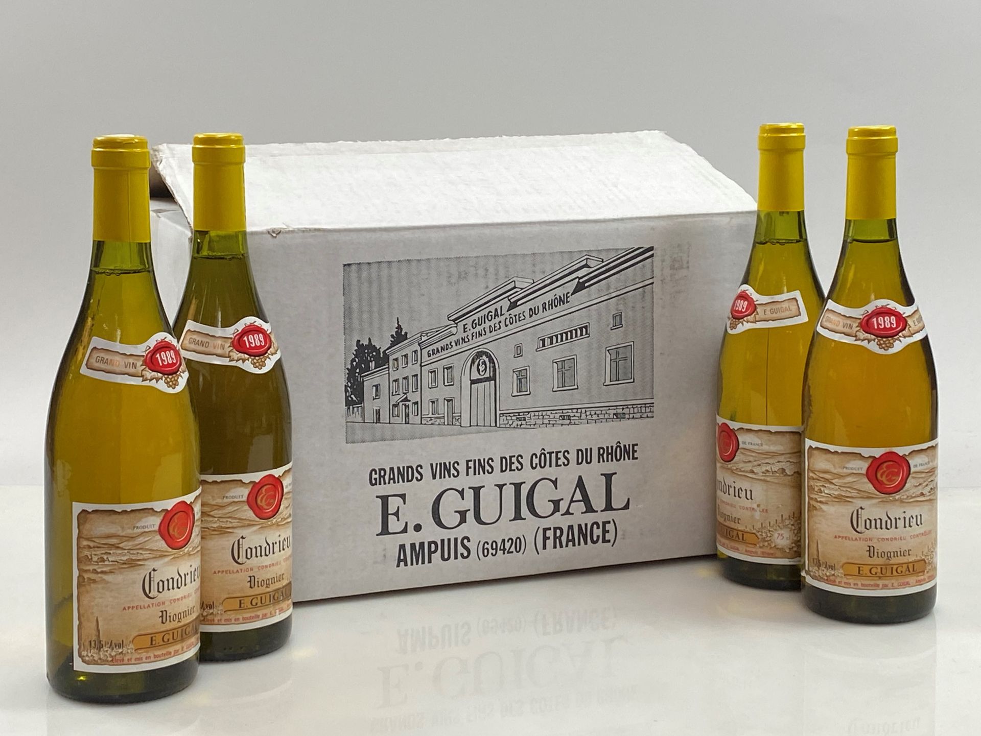 Null 12 bouteilles Condrieu 1989 Etienne Guigal à Ampuis (carton d'origine)