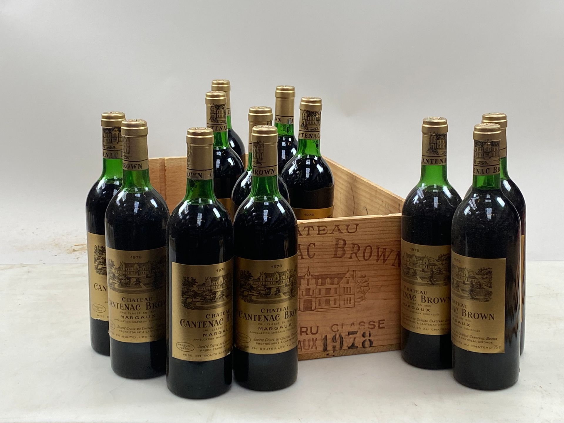 Null 12 bottles Château Cantenac Brown 1978 3rd GCC Margaux CB (BG/NTLB, 6 NLB)