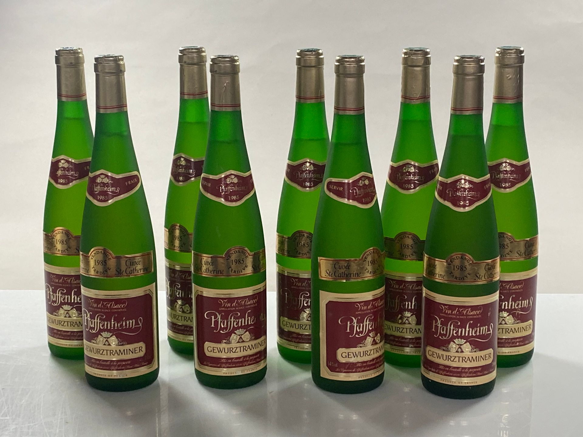 Null 9 bottiglie Gewurztraminer Cuvée Sainte-Catherine 1985 Vignerons de Pfaffen&hellip;