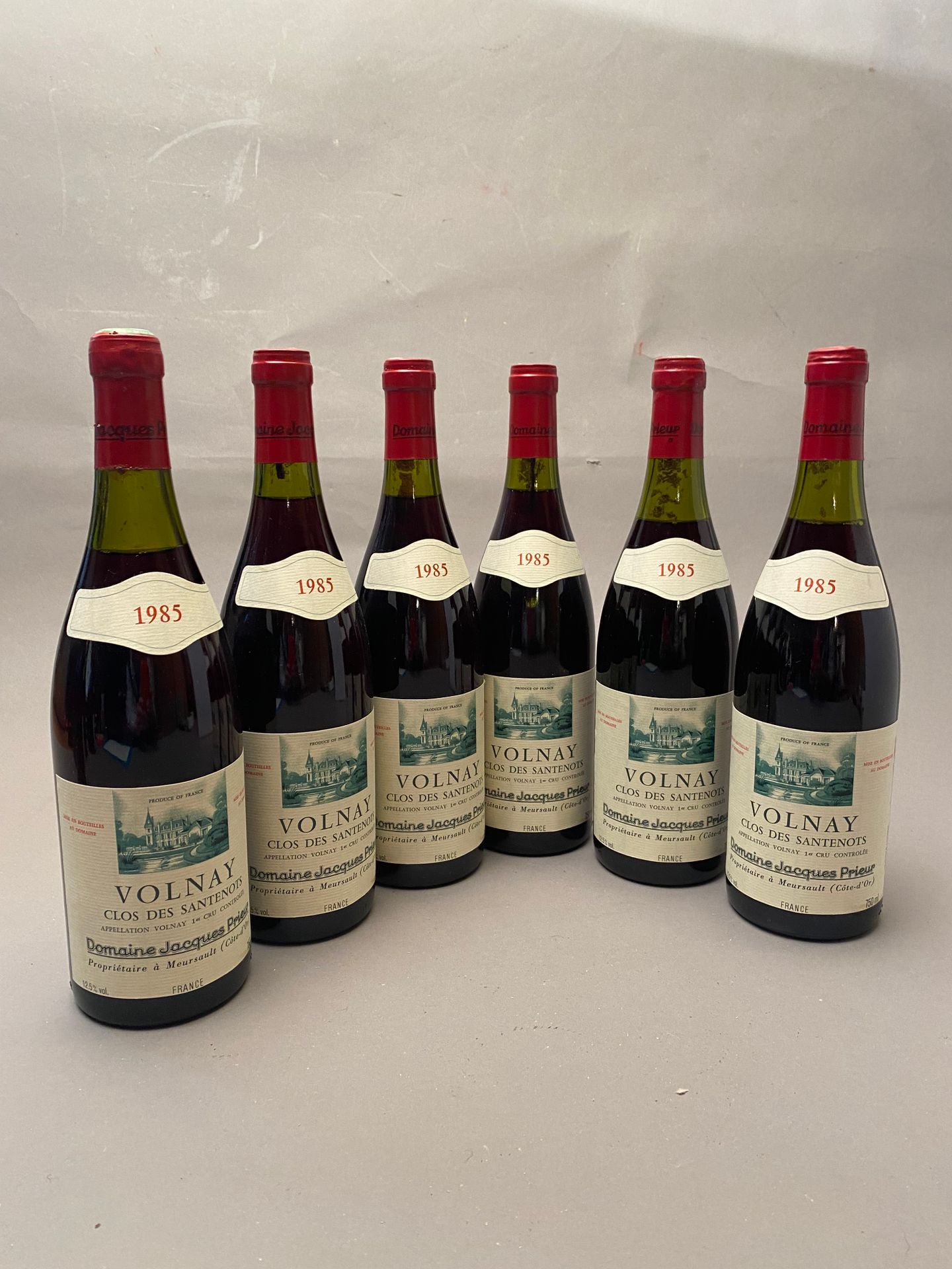 Null 6 bouteilles Volnay Clos des Santenots 1985 1er C Dom Jacques Prieur