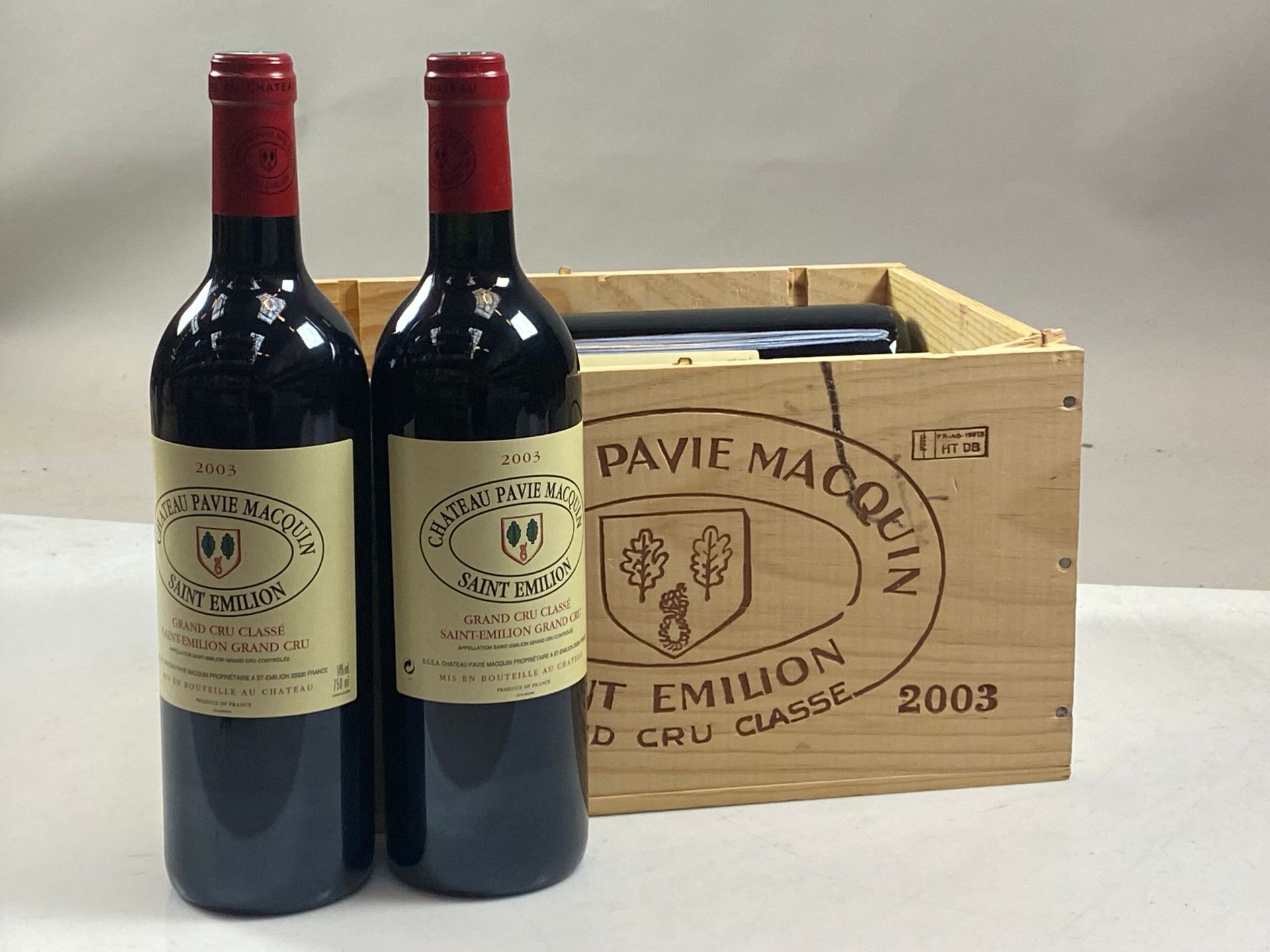 Null 6 bottles Château Pavie Macquin 2003 1er GCC B Saint-Emilion CB