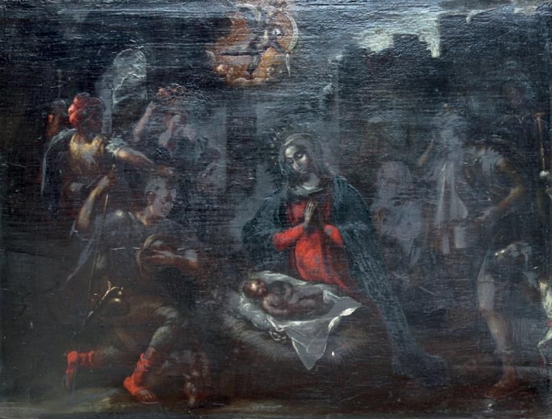 École Flamande du XVIIe siècle La Nativité Huile sur panneau (restaurations) 31 &hellip;