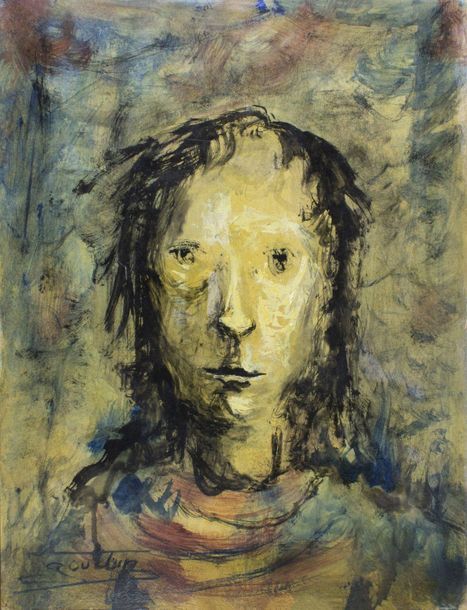 Jean Marie GOUTTIN (1922-1987) Portrait
Huile sur carton signé en bas à gauche. &hellip;