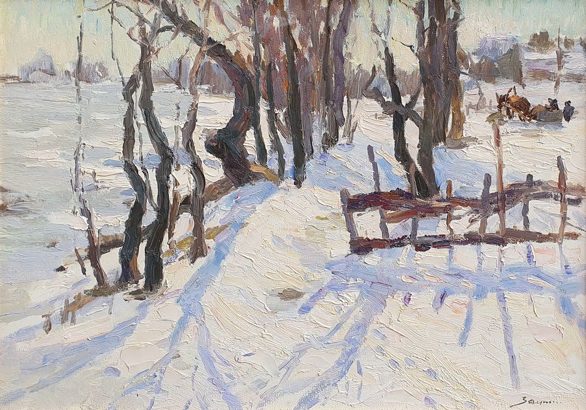 Zinaida ZATSEPINA (1910-1989) "冬天"，1968年
板上油画，右下方有签名。

尺寸：44 x 55 cm



俄罗斯艺术家出生&hellip;