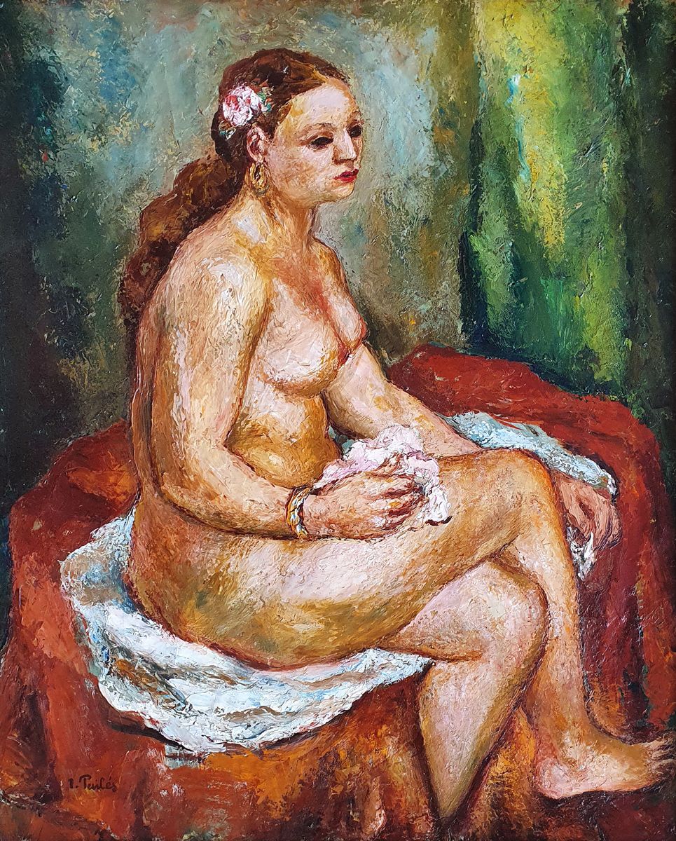 IZAAC PAILES (1895-1978) Giovane donna nuda seduta
Olio su tela firmato in basso&hellip;