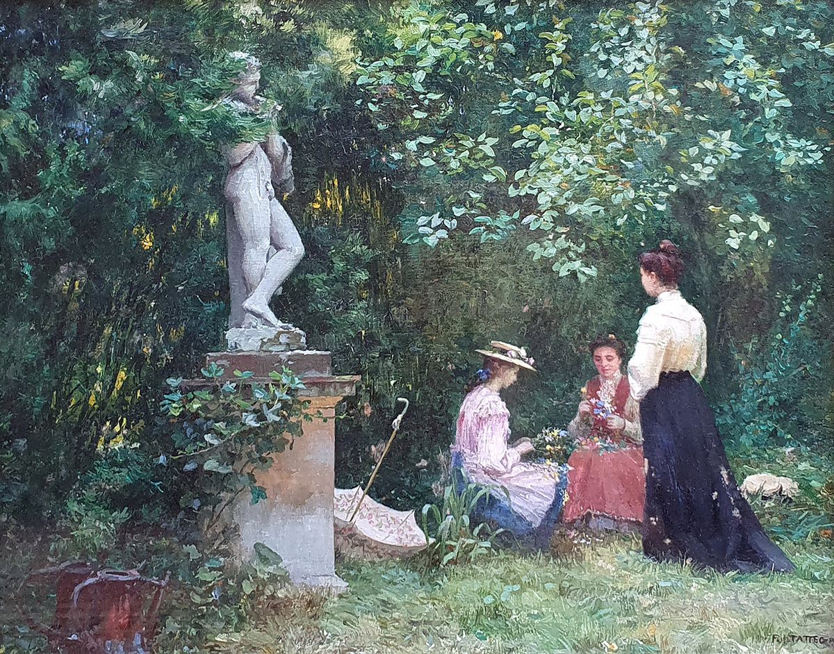 Francis TATTEGRAIN (1852-1915) Conversation au Parc
Huile sur toile signée en ba&hellip;