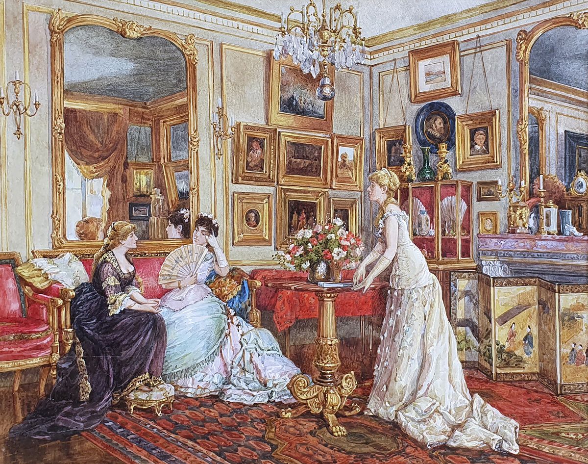 Alfred STEVENS (1823-1906) Der Salon des Malers um 1880
Aquarell auf Papier, rec&hellip;