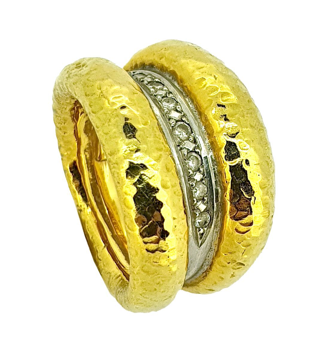 Bague Diamond and 18k yellow gold ring.
