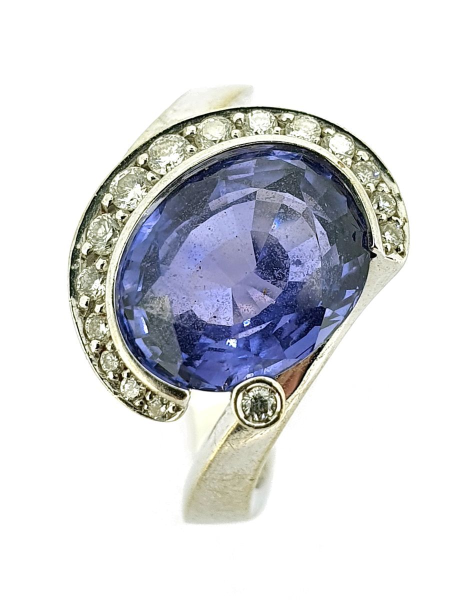MARCO MOLINARIO, MONACO Diamond, violet sapphire and 18k white gold ring by Marc&hellip;