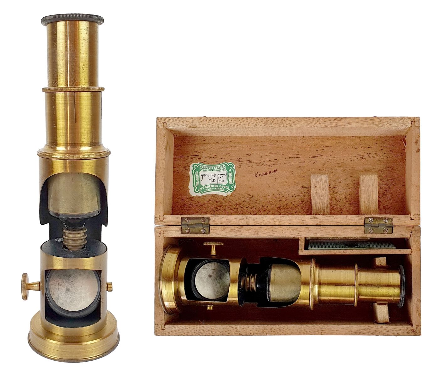 Vve. GRENIER & FILS, SAINT-ETIENNE Microscope with niche, late 19th century
In g&hellip;