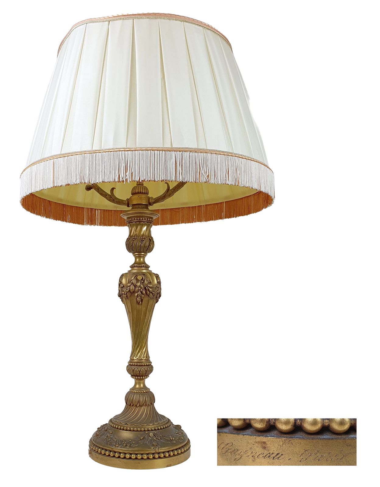 MAISON GAGNEAU, PARIS 19ème SIECLE Elégante lampe abat-jour d'époque Napoléon II&hellip;