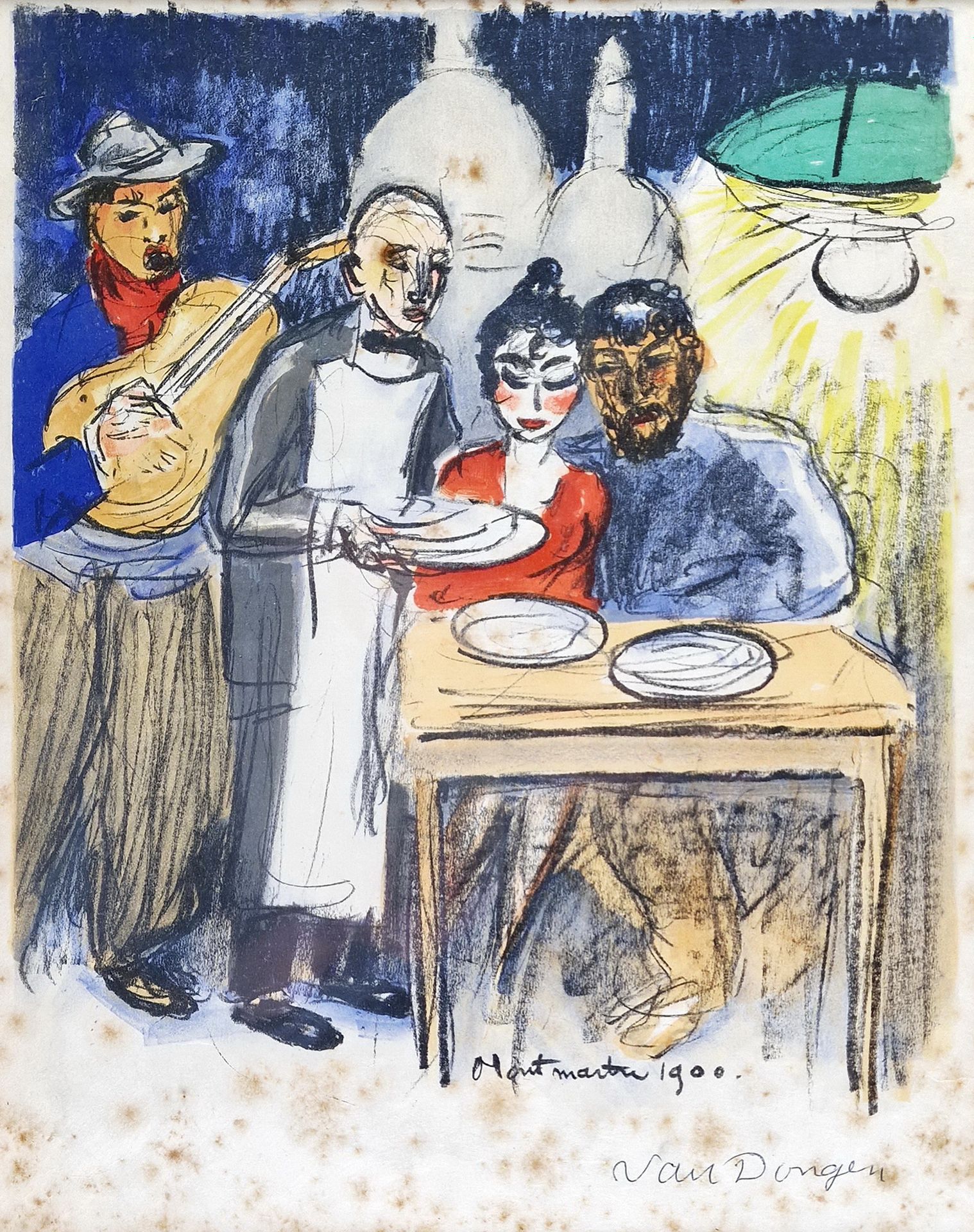 Kees VAN DONGEN (1877-1968) 凯斯-范东根(1877-1968)

蒙马特1900

----------

纸上彩色石版画，右下方有&hellip;