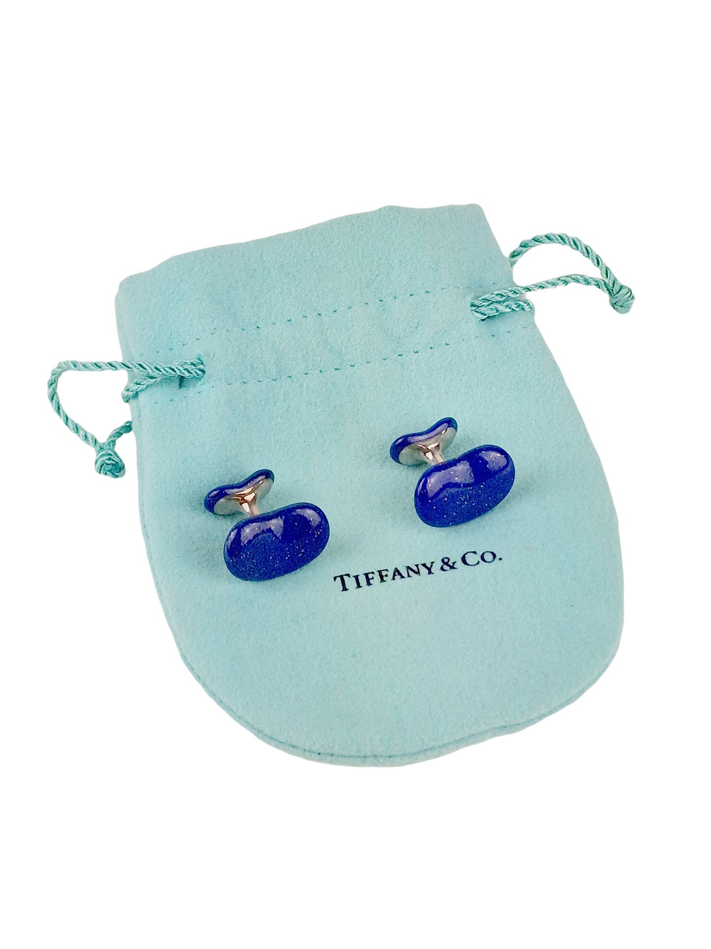 TIFFANY Pair of cufflinks

-In silver 925/1000, decorated with lapis lazuli. Sig&hellip;