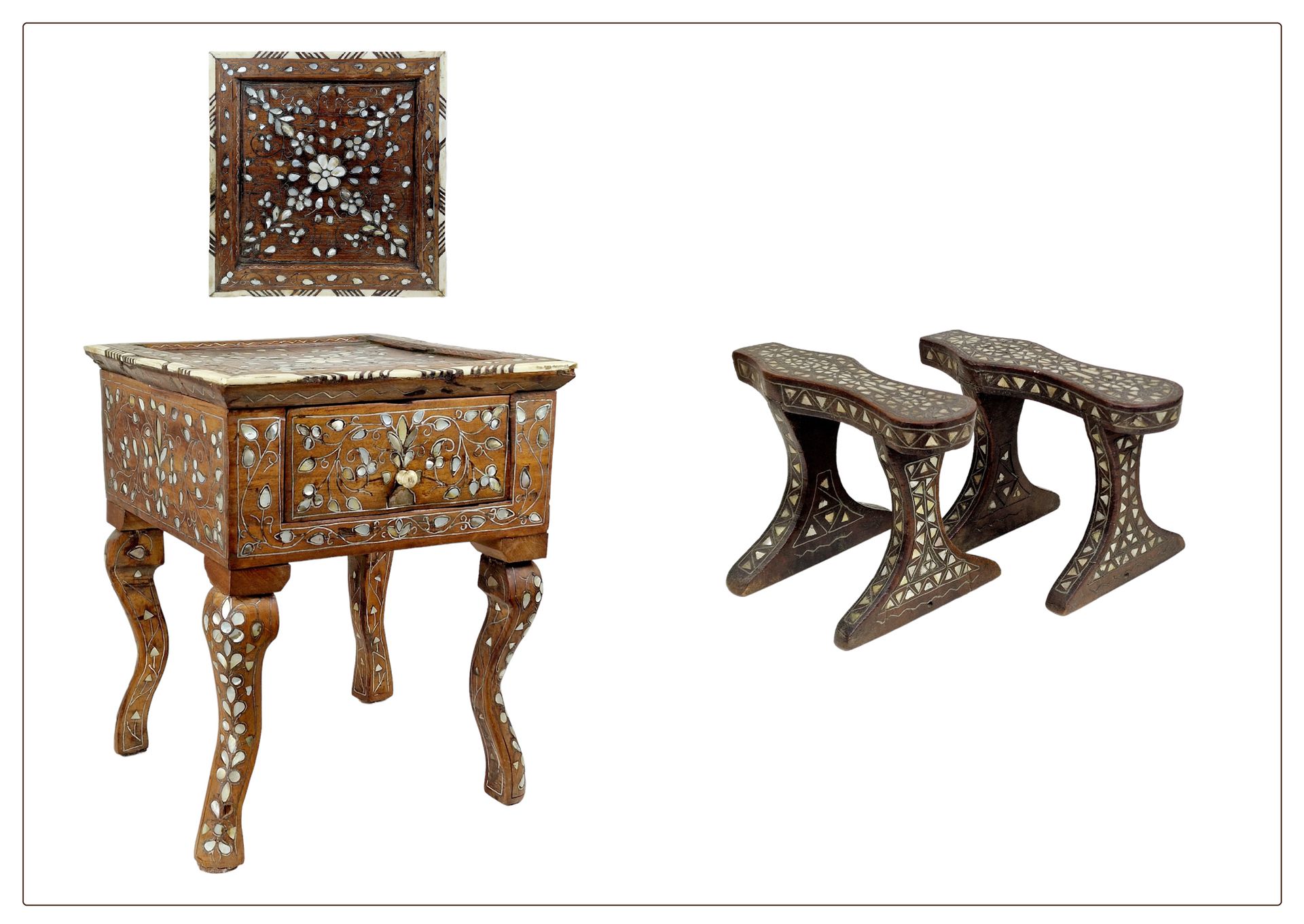 ART OTTOMAN Kleiner Nachttisch



Aus exotischem Holz mit reichem Dekor aus Perl&hellip;