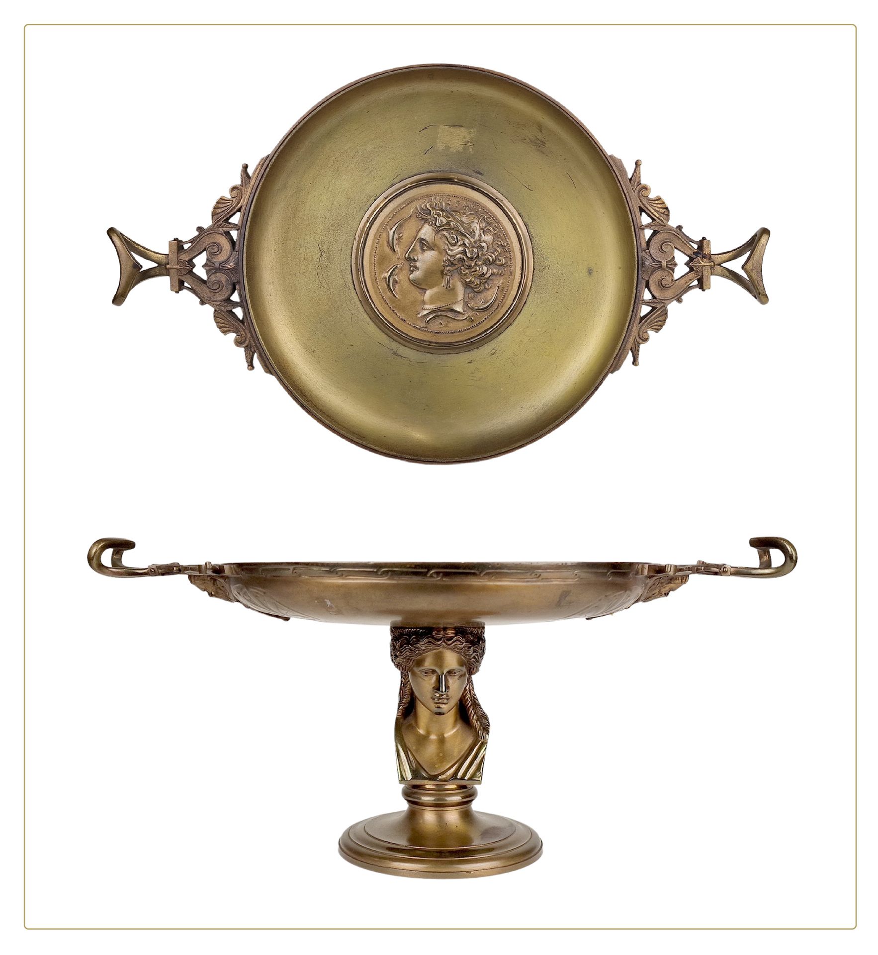 FERDINAND BARBEDIENNE, FONDEUR 希腊风格的碗



一个新希腊装饰的鎏金铜座碗，底座上雕刻着一个古典女性的半身像。签名和盖章的A.&hellip;