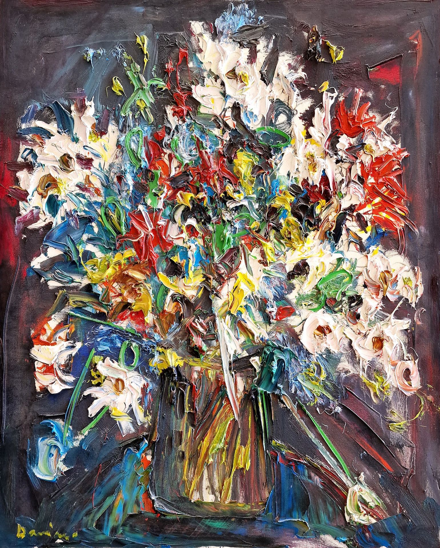 BERNARD DAMIANO (1926-2000) 花束



大型布面油画，左下方有签名。

尺寸：91,5 x 73 cm

出生于库内奥的意大利画家和&hellip;