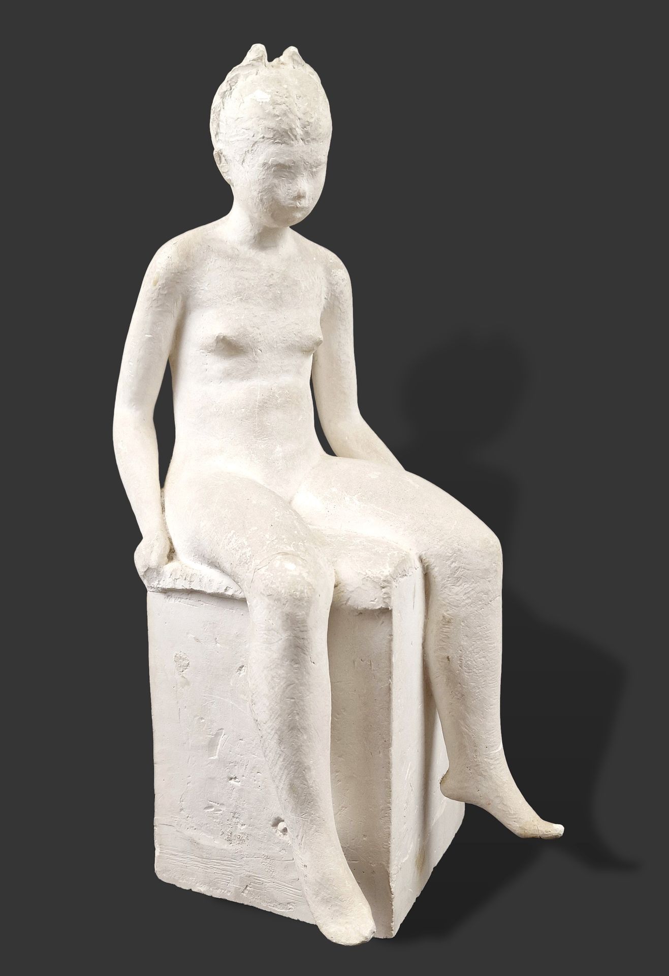 ECOLE FRANCAISE, 20ème SIECLE Sitzender Akt



Schöne Skulptur aus Gips. Abnutzu&hellip;