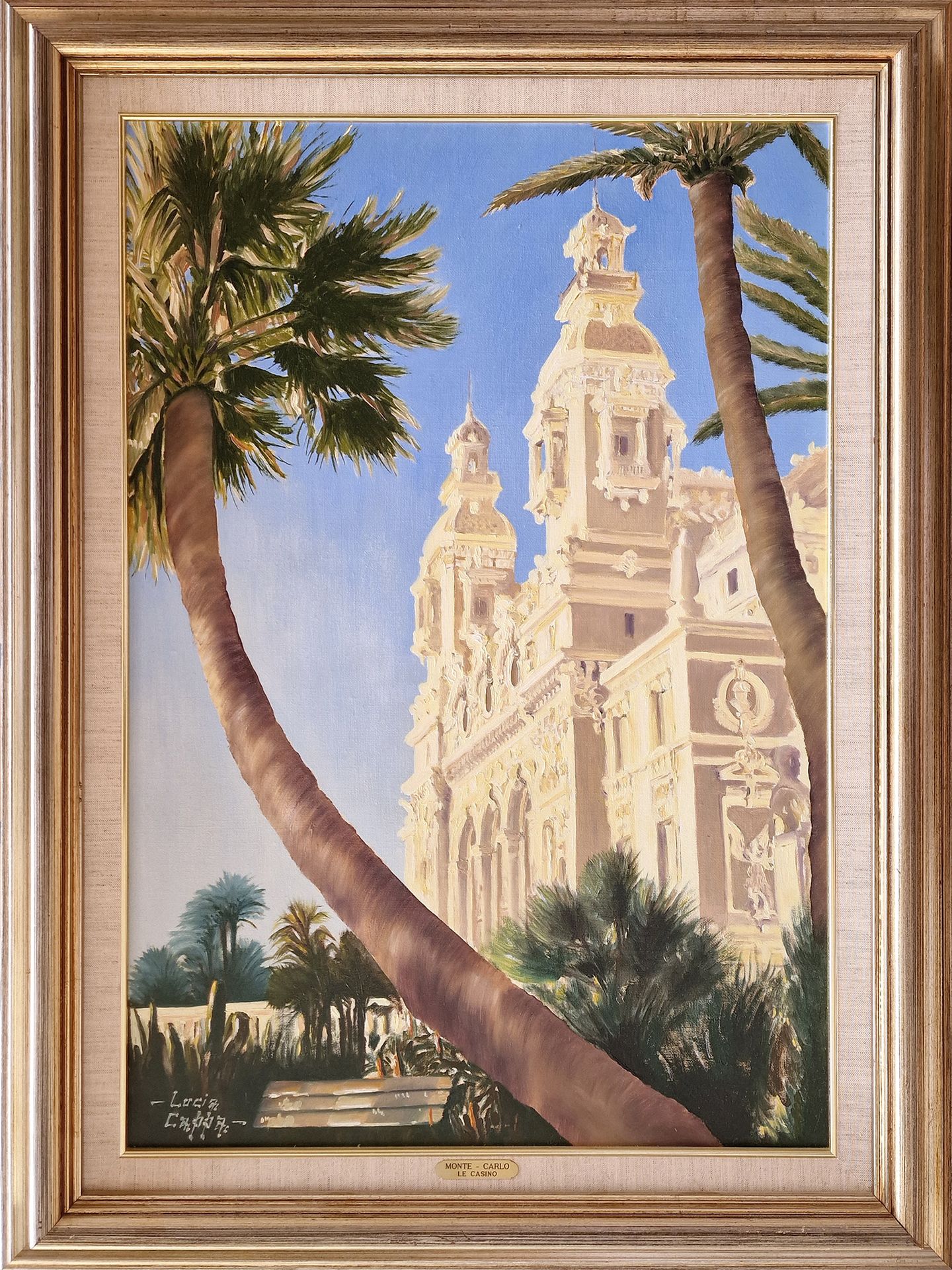 LUCCIA CAPPA "蒙特卡洛，赌场"。



大型布面油画，左下方有签名。2001年附有艺术家的证书。

尺寸：73 x 50 cm