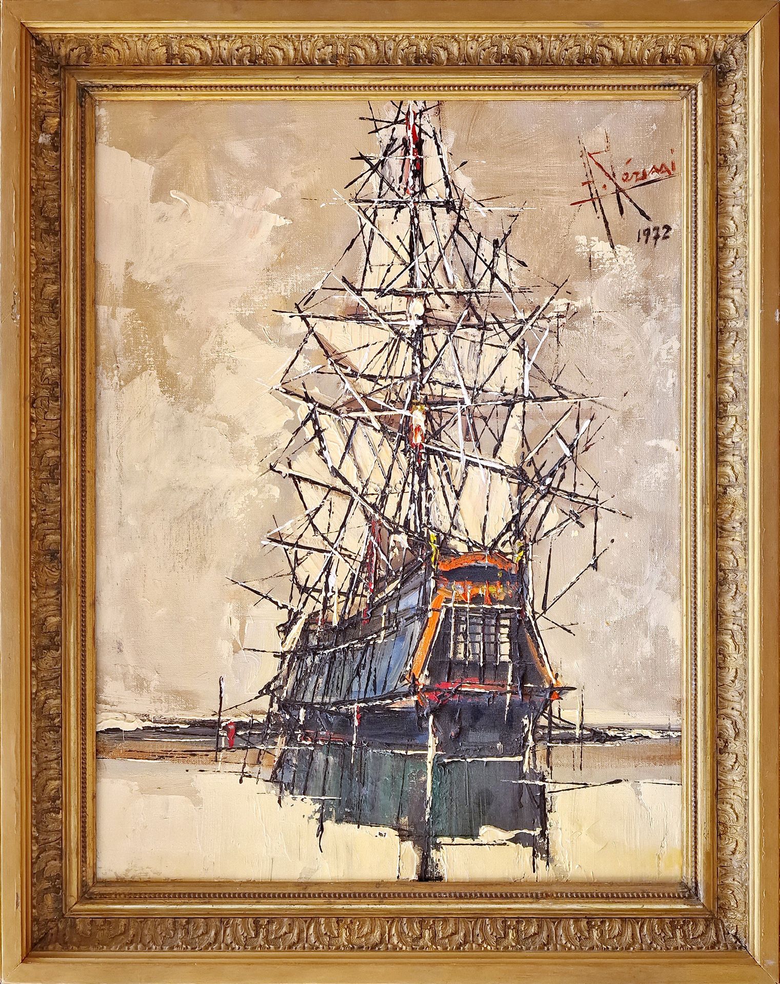 HUBERT CLERISSI (1923-2000) Frigate in the port



Large oil on canvas signed an&hellip;