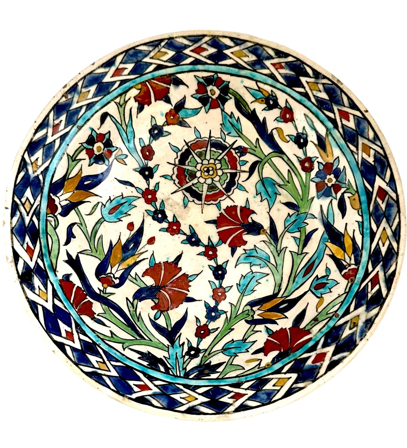 19th century Kütahya Ceramic Plate Assiette en céramique Kütahya du XIXe siècle,&hellip;