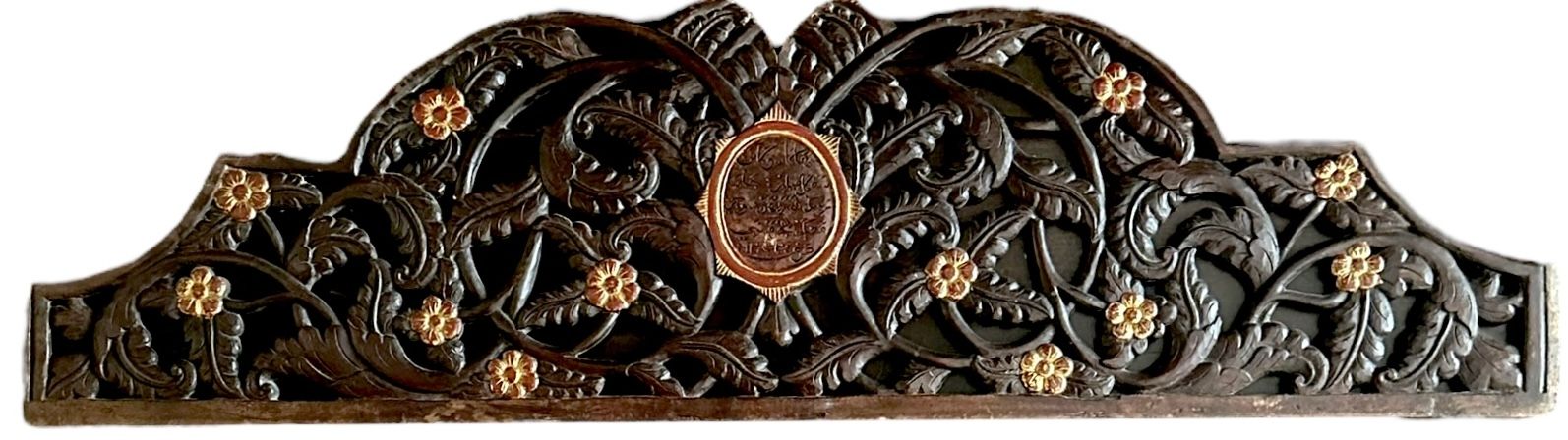 An Ottoman Polychrome Wood Door Panel Turkey, Edirne, 19th Century Handgeschnitz&hellip;