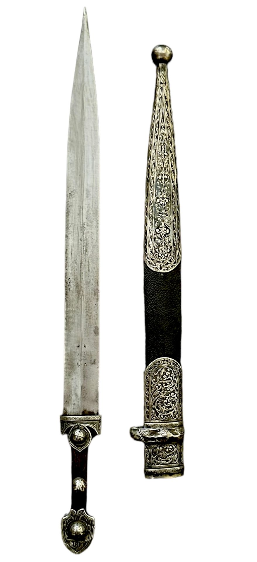 19th century Ottoman Silver Niello Dagger Kama circassienne ottomane du 19ème si&hellip;