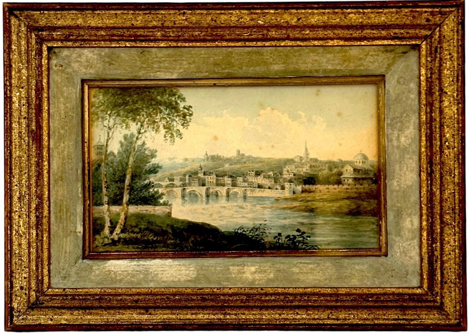 19th century Orientalist Watercolor Painting XIX secolo Anonimo, Paesaggio urban&hellip;