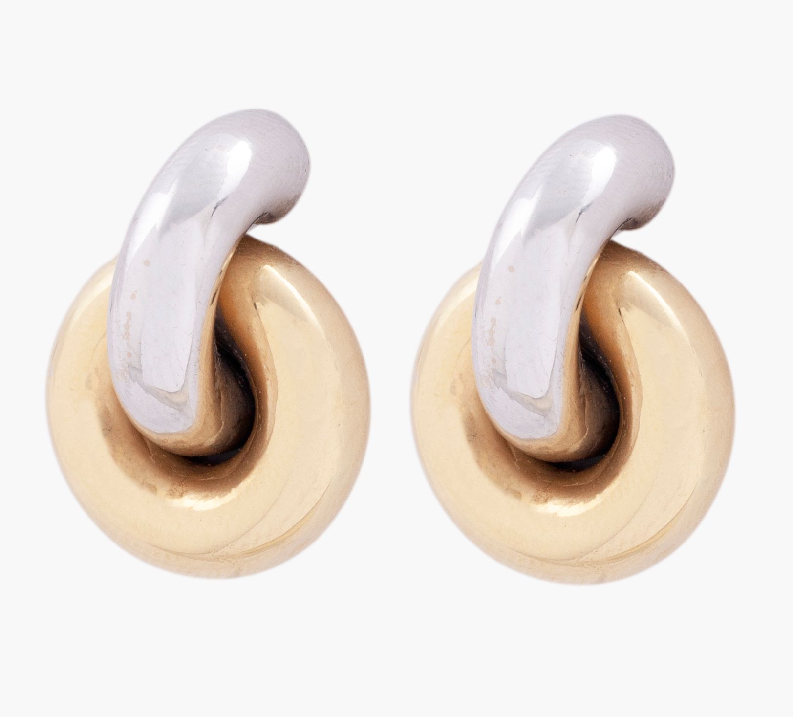Null 18K 双色金耳环
一对 18K 双色金环形耳环。
搭扣：欧米茄
长度：2 厘米
重量：8 克