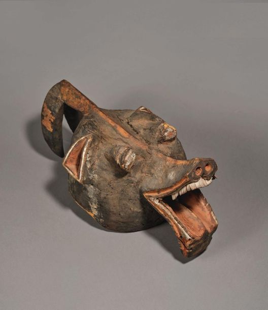 Null Dance crest mask. It has an anthropomorphic head, with an open mouth showin&hellip;