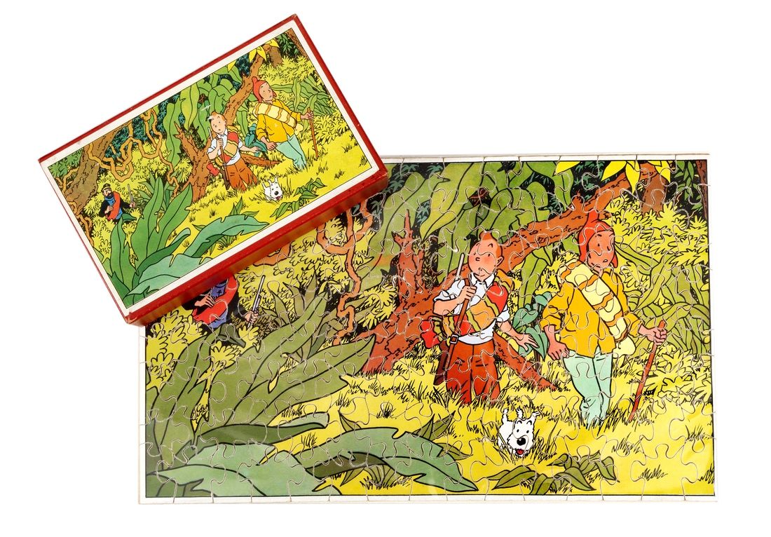Hergé : Tintin, puzzle en bois "Le Temple du soleil" (marche dans la jungle), 2e&hellip;