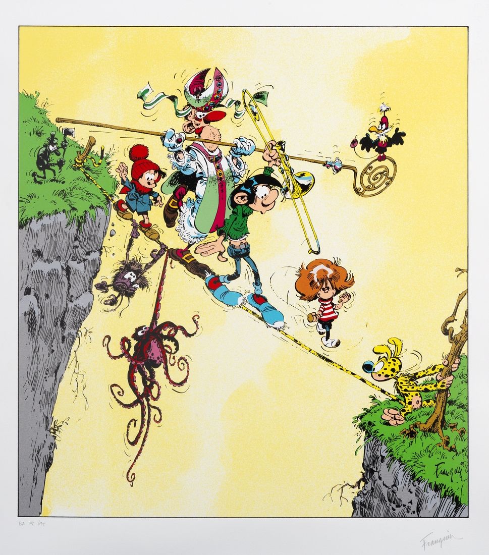 Franquin : Gaston, sérigraphie "Le Trombone illustré" n°EA 15/15, signée (Ed. Ch&hellip;