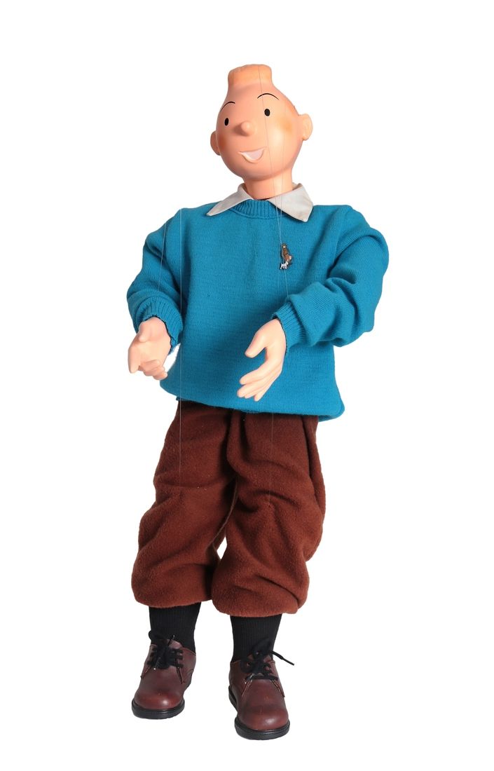 Hergé : LEBLON-DELIENNE : Tintin, la marionnette de Tintin pull bleu, 1990, n°/3&hellip;