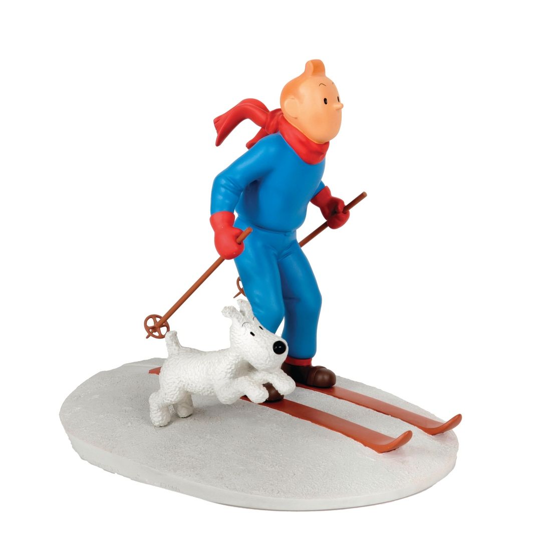 Hergé : MOULINSART LEBLON : Tintin, 45930, skie avec Milou, 2003, n°/2000, 23 cm&hellip;