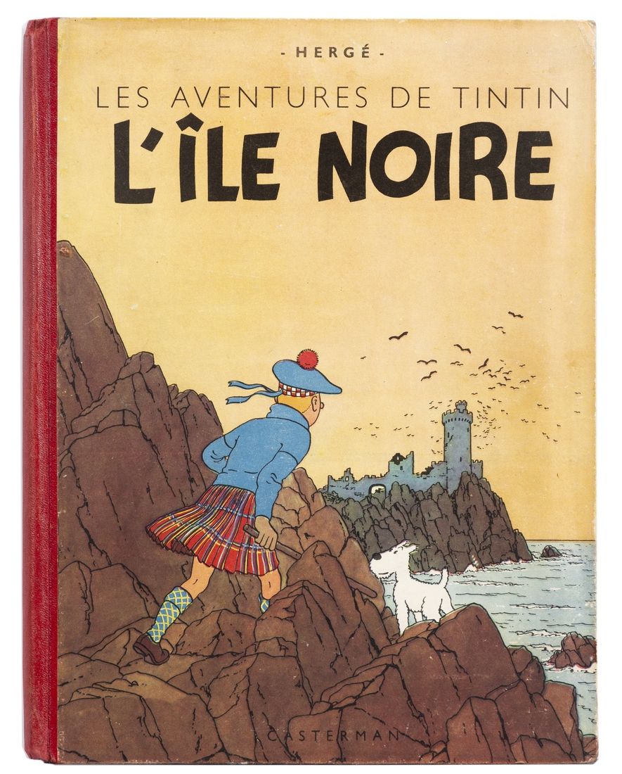 Tintin : L'Ile noire, édition noir & blanc grande image de 1942 (A18). Très très&hellip;