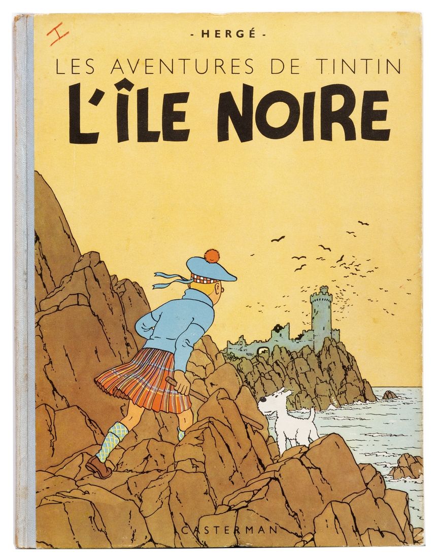 Tintin : L'Ile noire, édition de 1947 (B1, dos bleu, papier mince). Très bon éta&hellip;