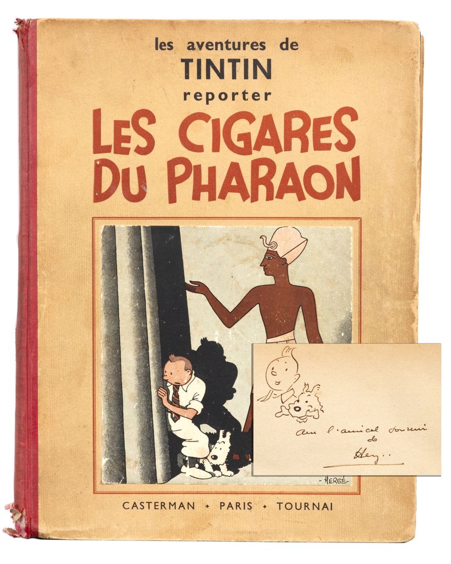 Tintin : Les Cigares du pharaon, édition noir & blanc de 1938 (A6) agrémentée d'&hellip;