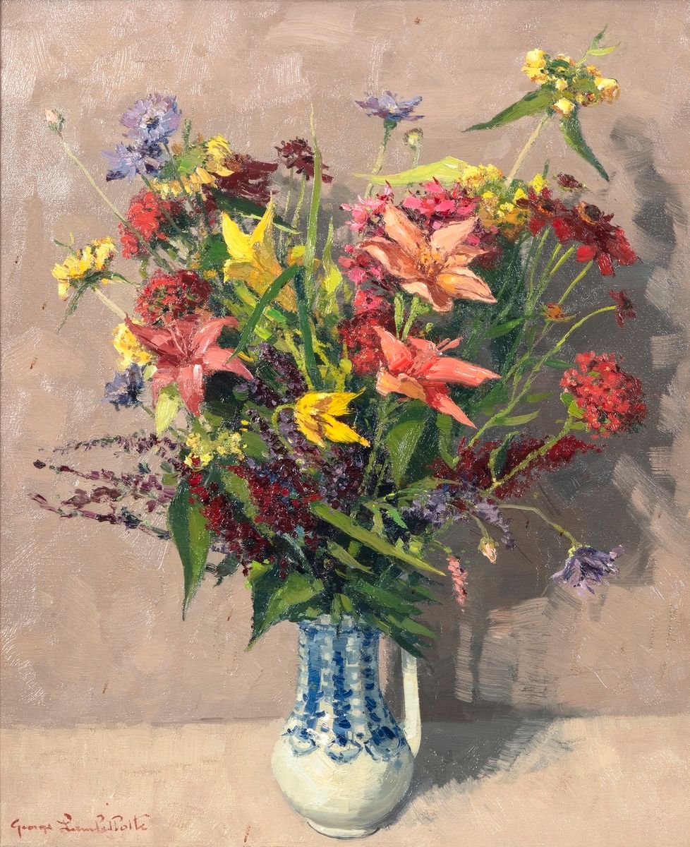Null Georges LAMBILLOTTE (1915-1998)
Fleurs au pot grès bleu
Huile sur toile
Sig&hellip;