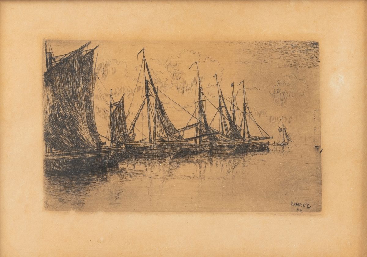 Null D'après James ENSOR (1860-1949)
Les petites barques, 1894
Eau-forte
Signé e&hellip;