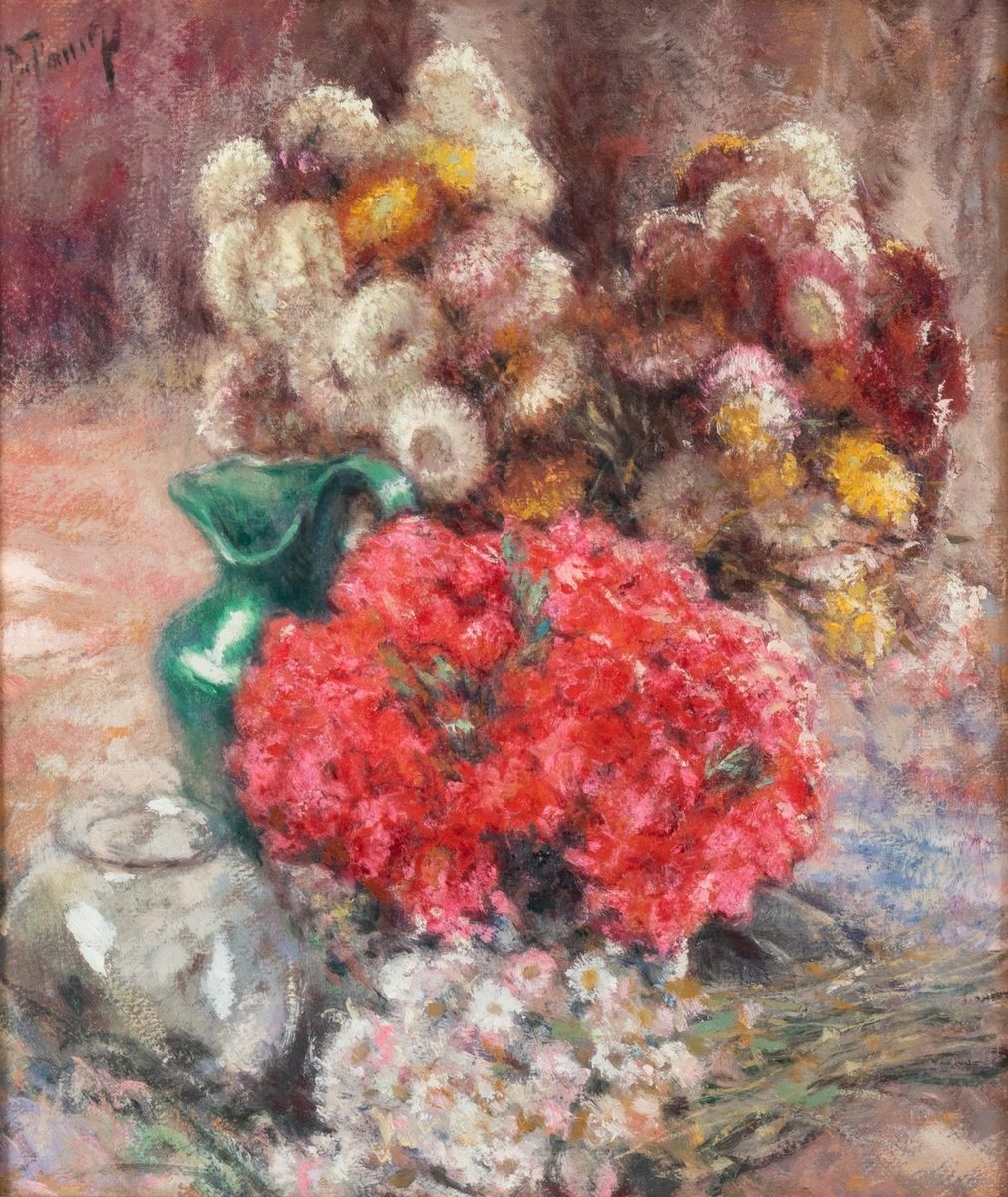 Null René DE PAUW (1887-1946)
Nature morte aux fleurs 
Huile sur carton
Signé en&hellip;