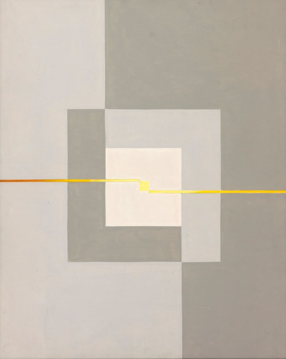 Null Noël VERMEULEN (1917-1989)
Grijs vierkant met gele horizontale streep, 1985&hellip;