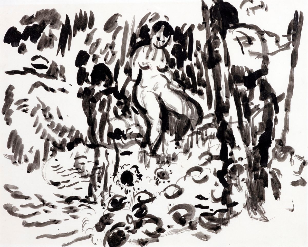 Null Rik WOUTERS (1882-1916)
Nu en forêt 
Encre de Chine, pinceau sur papier
36,&hellip;
