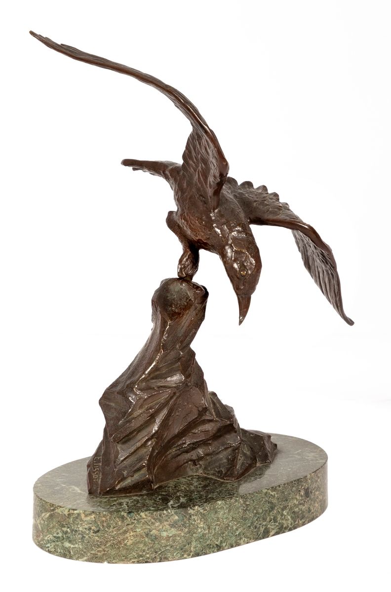 Null E. TISSOT (XX)
Oiseau en vol
Bronze à patine foncée sur socle de marbre ver&hellip;