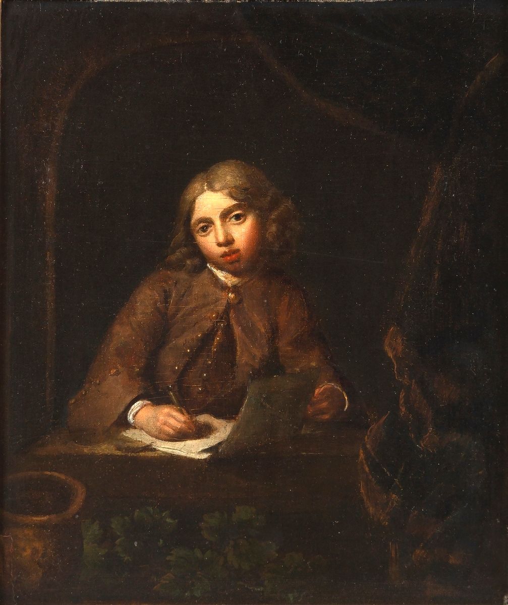 Null École hollandaise du XVIIIe siècle, suiveur de Gérard DOU 
Portrait d'écoli&hellip;