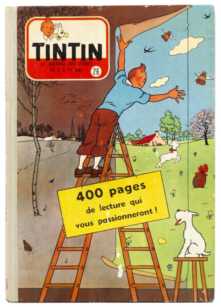 Tintin : 法国出版商装订的第26至28号。一套3个系列。状况非常好(n°26 tbe)