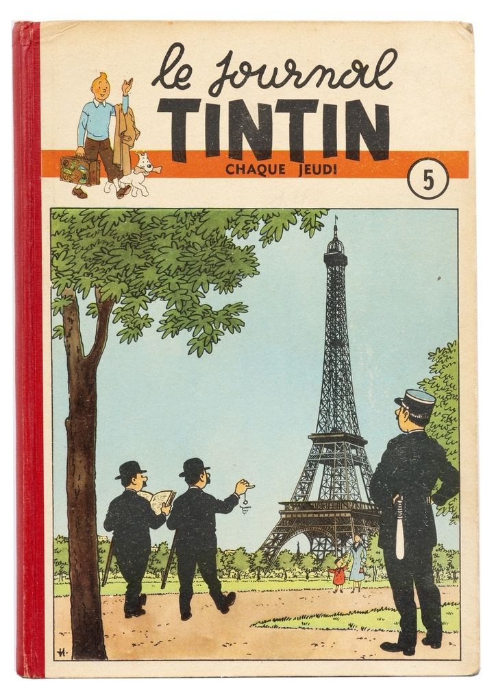 Tintin : Reliure éditeur belge n°5. Très très bon état.