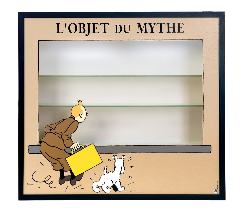 Hergé : PIXI：丁丁，神话的对象，39995，展示柜，1994年，57厘米，钩子绕轴磨损。罕见。有风险的运输。
