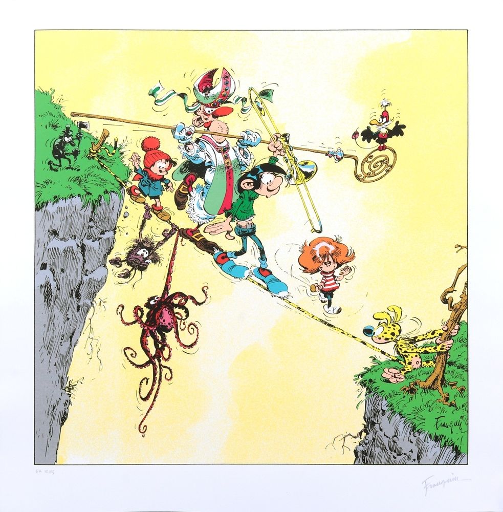 Franquin : Gaston, sérigraphie "Le Trombone illustré" n°EA 12/15, signée (Ed. Ch&hellip;